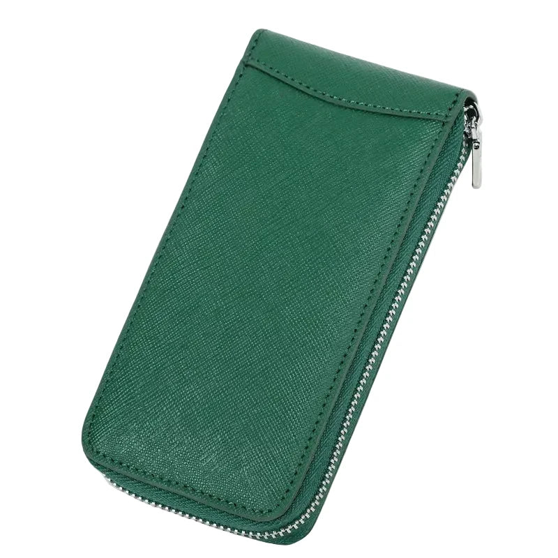 Genuine saffiano Leather single Watch Case with card slot