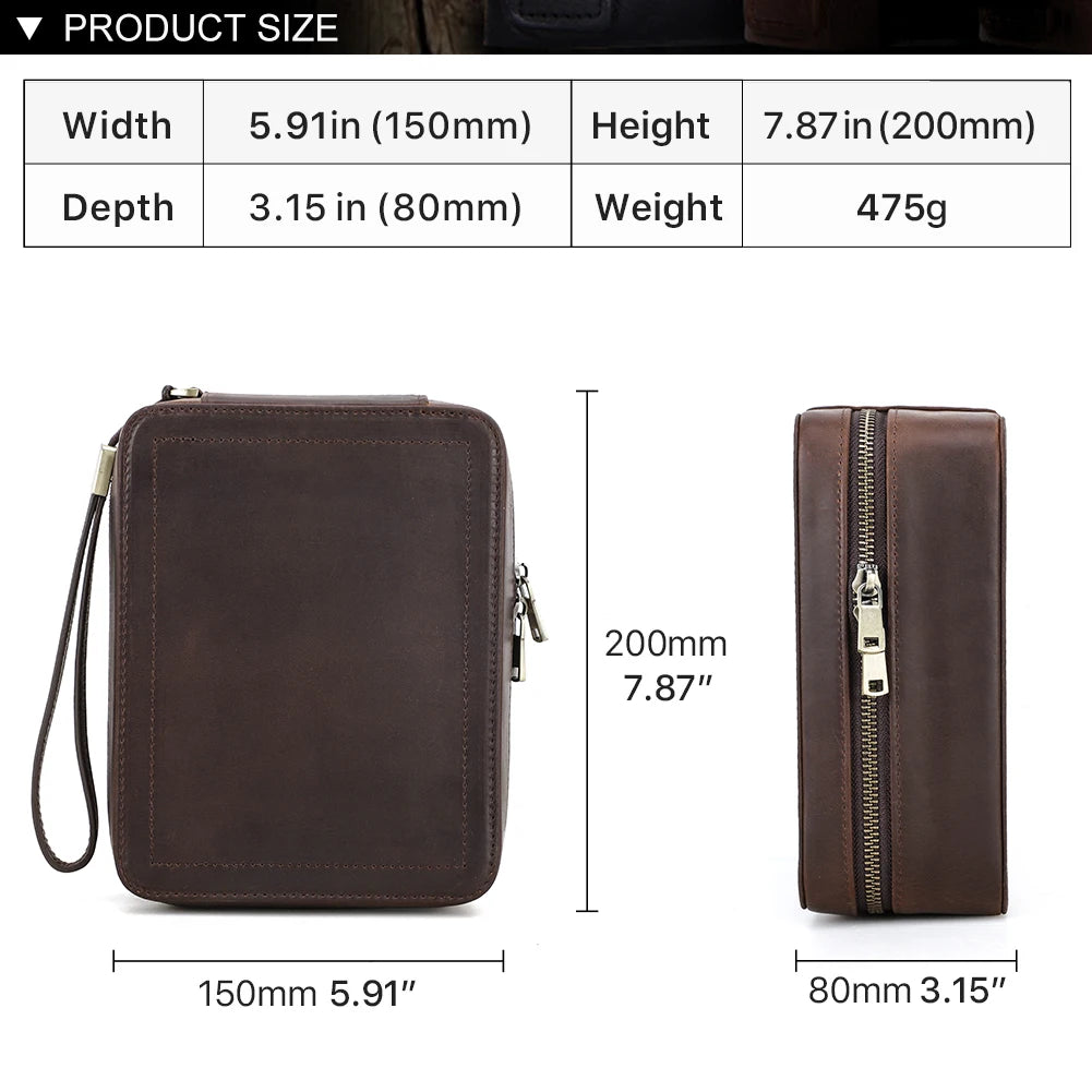 Genuine Leather two slot Watch Travel Case with Sunglasses slot Soft suede Lining