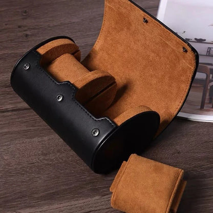 leather Watch Roll Travel Case Watch Organizer with 1/2/3 Slots
