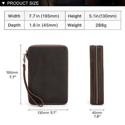 Genuine Leather Watch Strap clutch bag 12 Slot Storage