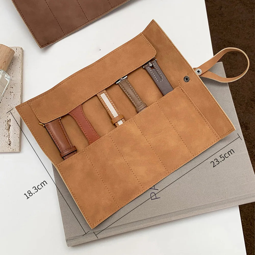 Watch Band Roll Organizer With 5 Slots Storage Watch Straps