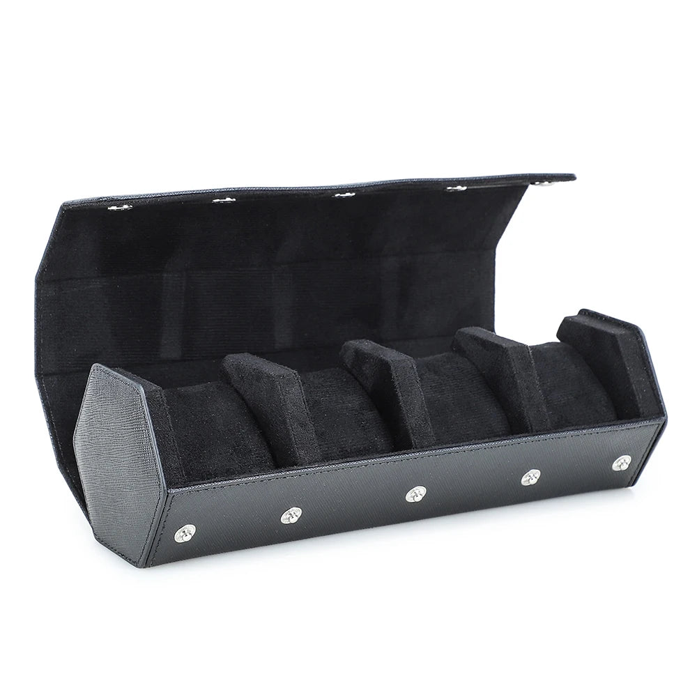 Genuine Leather Watch Roll Travel Case Watch Box Organizer