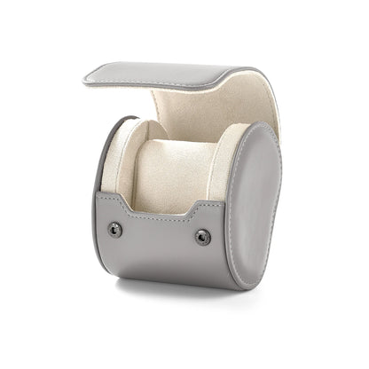 Premium Grey Leather Watch Storage Case - Portable & Elegant Watch Organizer with Soft Lining,Perfect for Travel and Daily Use