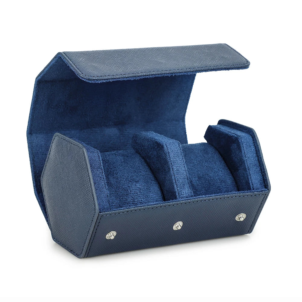 Saffiano Genuine Leather Watch Roll Storage Case Travel Organizer