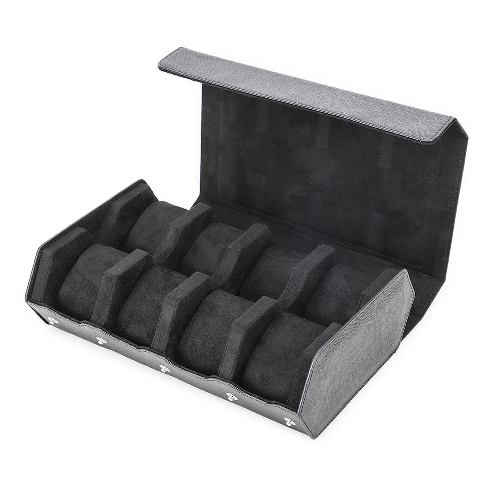 Genuine Leather Watch Travel Case 6/8 Slot Watch Roll Case Organizer Display Storage Box