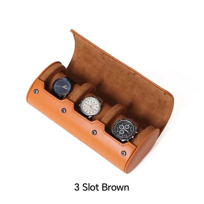 leather Watch Roll Travel Case Watch Organizer with 1/2/3 Slots