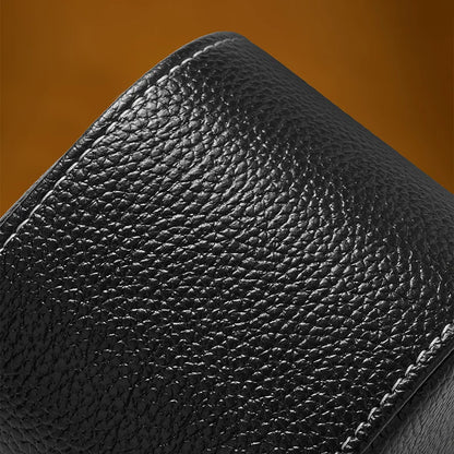 Luxury Faux Leather Watch Pouch: Portable Protective Case for Watches Stylish Black & Brown Travel Storage