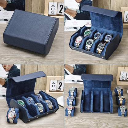 Genuine Leather Watch Travel Case 6/8 Slot Watch Roll Case Organizer Display Storage Box
