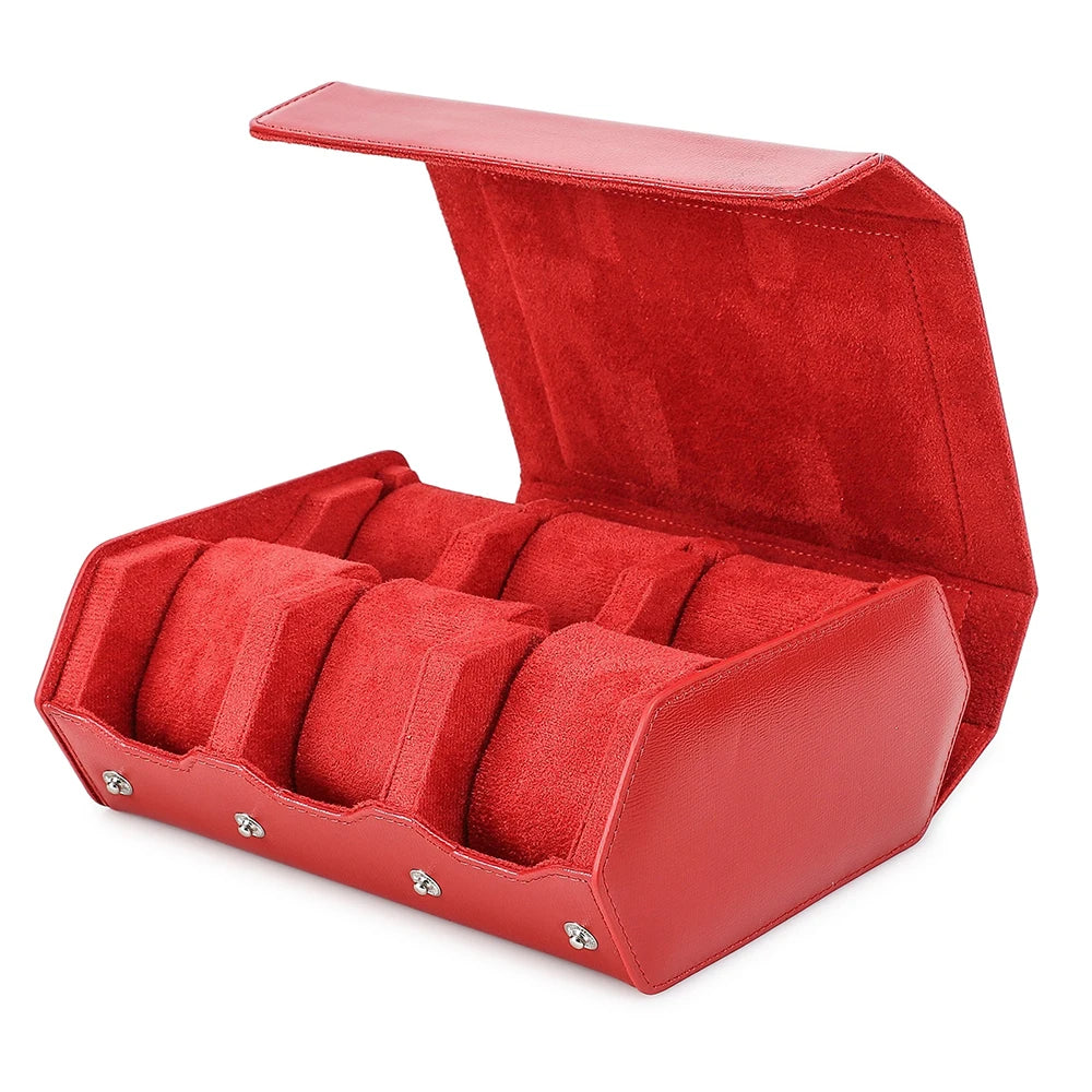 Genuine Leather Watch Travel Case 6/8 Slot Watch Roll Case Organizer Display Storage Box