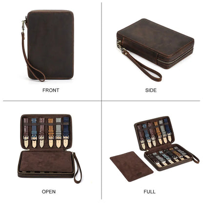 Genuine Leather Watch Strap clutch bag 12 Slot Storage