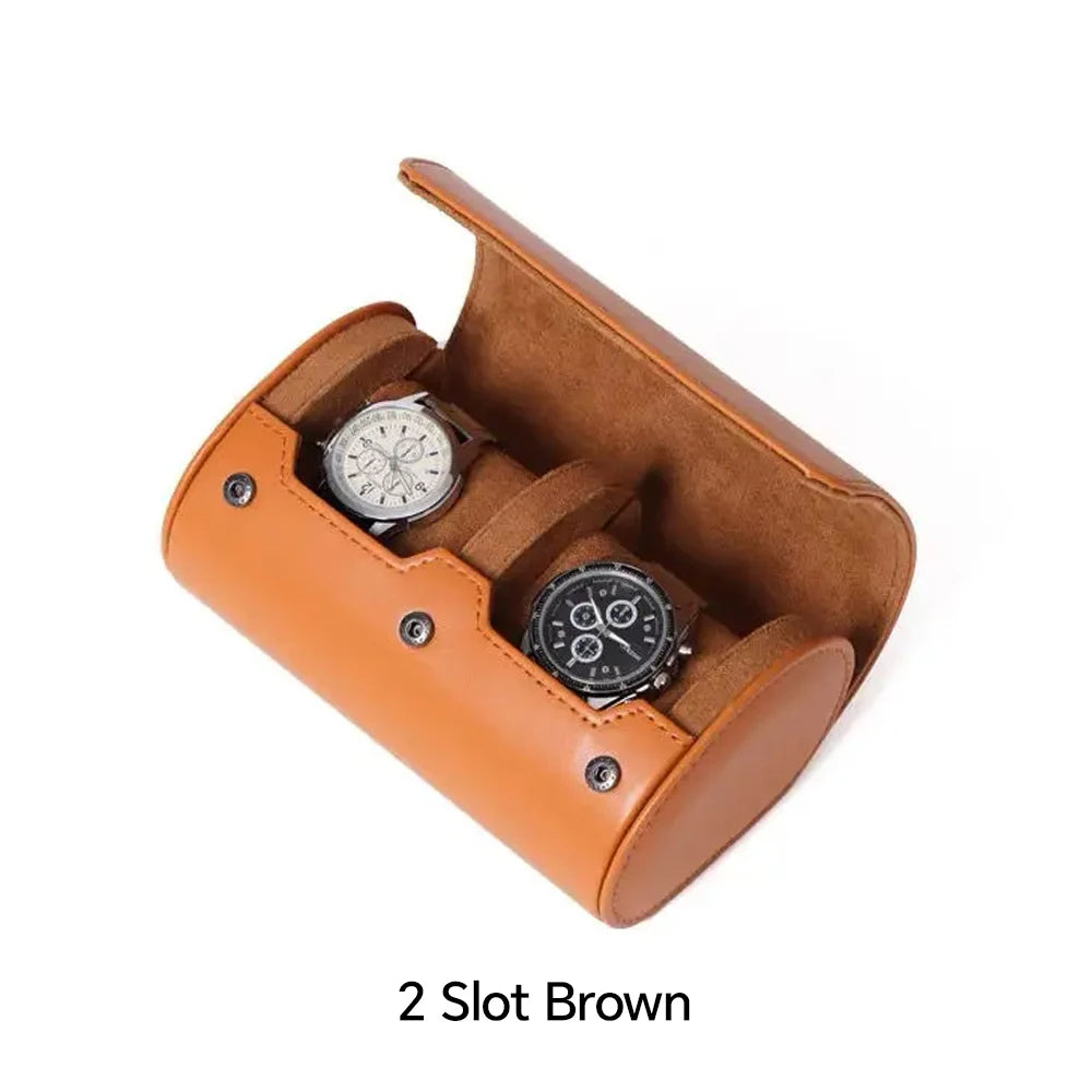 leather Watch Roll Travel Case Watch Organizer with 1/2/3 Slots