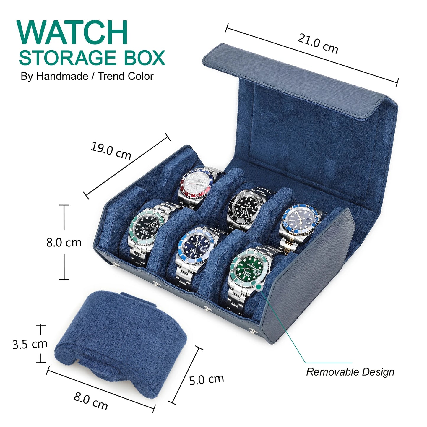 Genuine Leather Watch Travel Case 6/8 Slot Watch Roll Case Organizer Display Storage Box