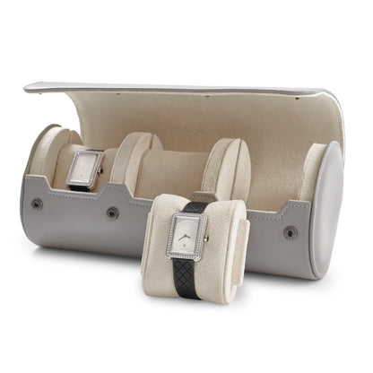 Premium Grey Leather Watch Storage Case - Portable & Elegant Watch Organizer with Soft Lining,Perfect for Travel and Daily Use