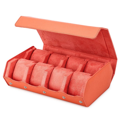 Genuine Leather Watch Travel Case 6/8 Slot Watch Roll Case Organizer Display Storage Box