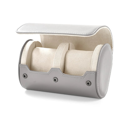 Premium Grey Leather Watch Storage Case - Portable & Elegant Watch Organizer with Soft Lining,Perfect for Travel and Daily Use