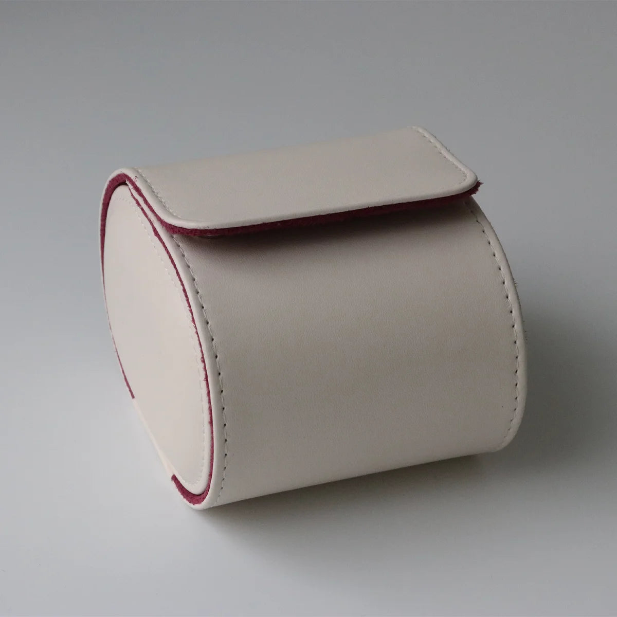 luxury beige Watch Roll with red velvet