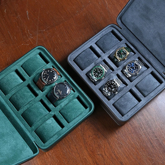 Watchangels full grain Leather Watch Box 8 Slot Alcantara internal