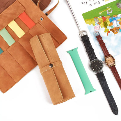 Watch Band Roll Organizer With 5 Slots Storage Watch Straps