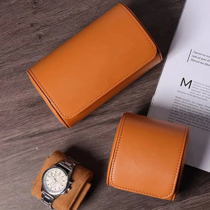 leather Watch Roll Travel Case Watch Organizer with 1/2/3 Slots