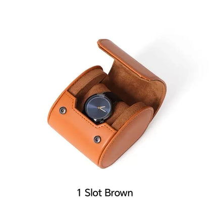 leather Watch Roll Travel Case Watch Organizer with 1/2/3 Slots