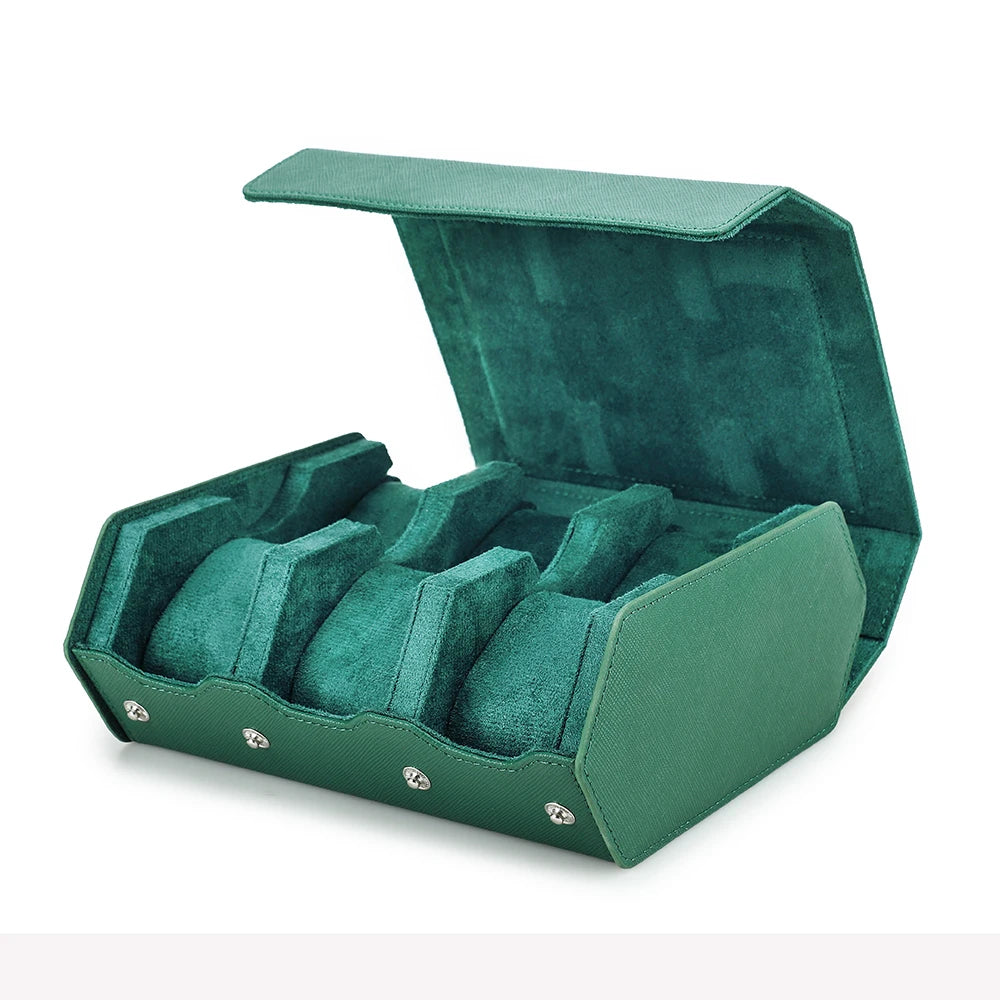 Genuine Leather Watch Travel Case 6/8 Slot Watch Roll Case Organizer Display Storage Box
