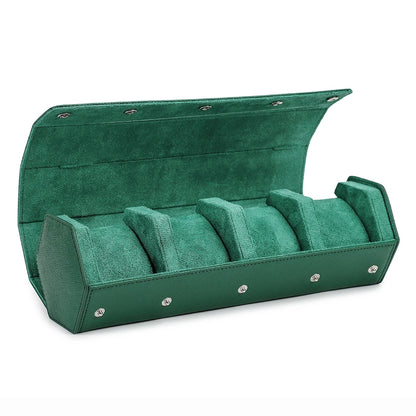 Genuine Leather Watch Roll Travel Case Watch Box Organizer