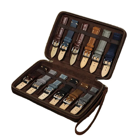Genuine Leather Watch Strap clutch bag 12 Slot Storage